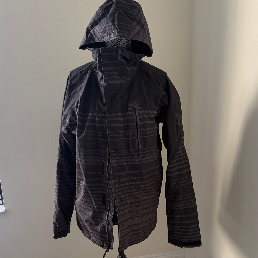 Burton Black Patterned Hooded Jacket - image 1